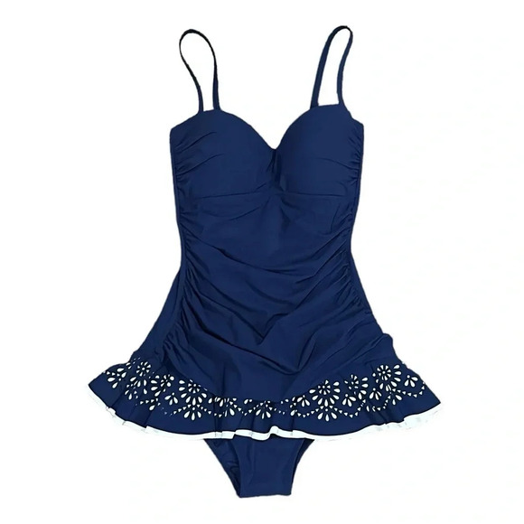 Gottex Profile Enchantment Bandeau Swimdress Size 8 Resort Vacation Swim Beach - Picture 7 of 13